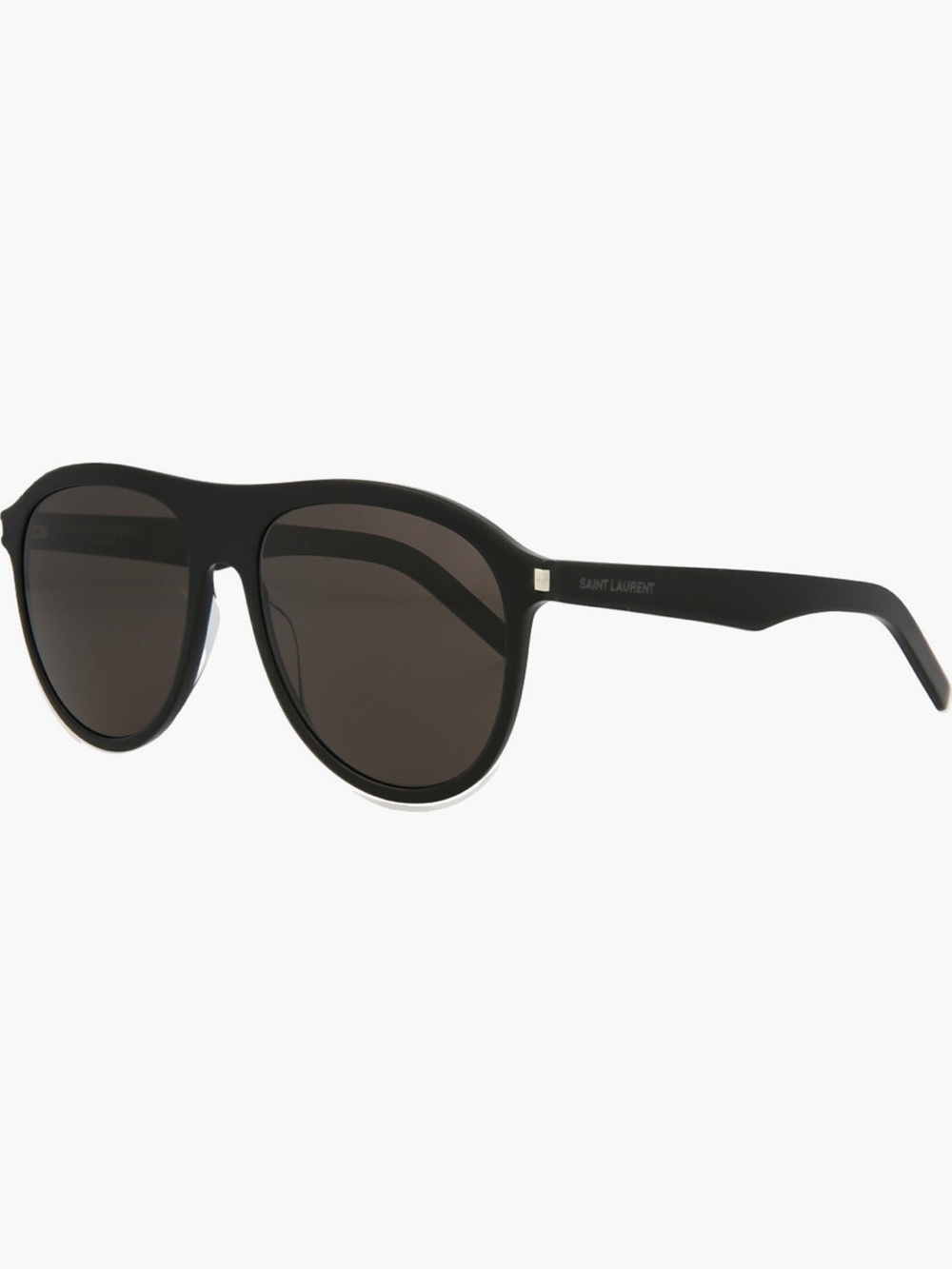 Saint Laurent Black Lightweight Aviator Sunglasses with Dark Lenses SL432 Slim - Picture 2 of 8